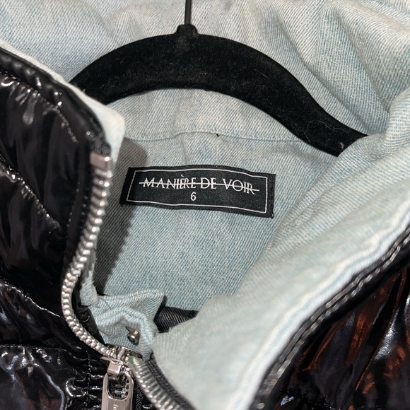 MANIRE DE VOIR Paris Puffer Coat with Denim Details - Picture 2 of 7